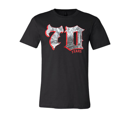 70th Anniversary T-Shirt - Black