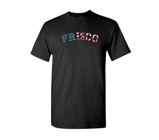 Frisco - AMERICAN FLAG - T-Shirt - BLACK