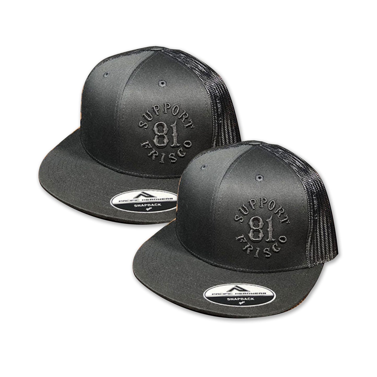 Hat - Black/ White - Mesh Back Trucker - Snapback - Support 81